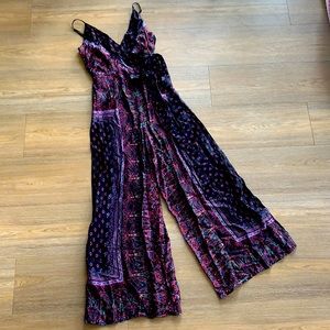 NWT free people Black Silky Jumpsuit Pantsuit Sz 6